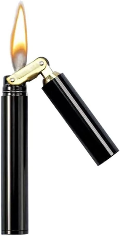 Smoke King Vintage Trench Lighter – Refillable Soft Flame Copper Kerosene Lighter, Cool Nunchaku Design, Leak-Proof EDC Pocket Lighter for Men