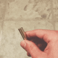Kerosene Lighter, Brass Body, Open Flame, Retro Stick Design (Gold Stick Lighter) animation