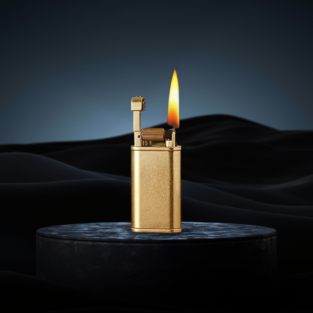 Vintage Brass Kerosene Lighter Lift Arm Retro Design, Covered Windproof Flame, Antique Style & Cigarette Lighter for Men (Bronze)