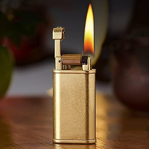 Vintage Brass Kerosene Lighter Lift Arm Retro Design, Covered Windproof Flame, Antique Style & Cigarette Lighter for Men (Bronze)