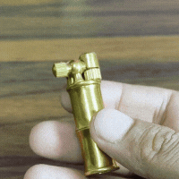 SmokeKing Vintage Windproof Trench Kerosene Lighter – Brass & Copper Alloy, Leak-Resistant, Collector-Ready Bamboo Design (Fuel Not Included) animation