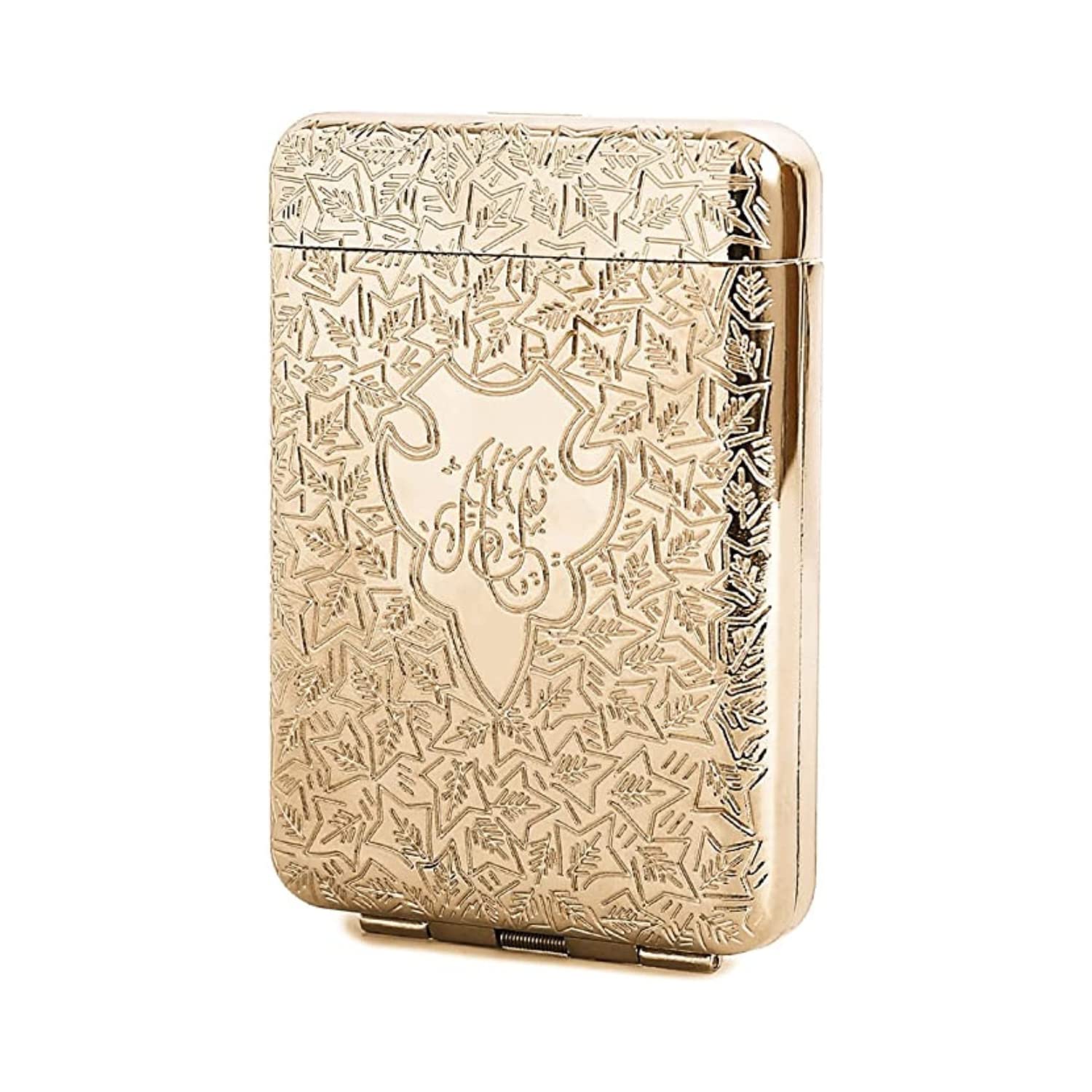 Smoke King Gold Metal Cigarette Case | Retro Vintage Design | Smart Divider | 16 King Size Cigarettes | Pocket Size | Gift Pouch