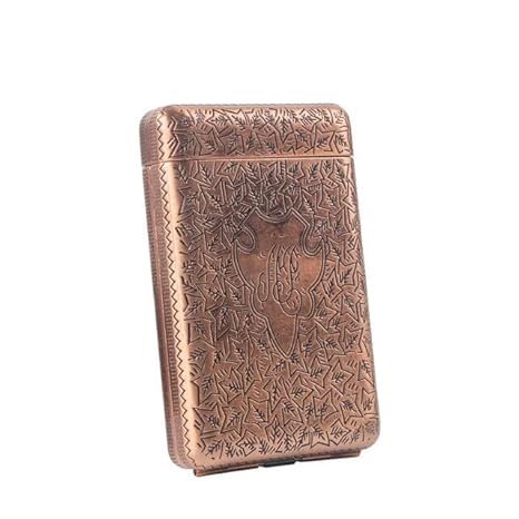 Smoke King Rose Gold Cigarette Case | Elegant Retro Metal Design | Pocket Size | Holds 16 King Size Cigarettes | Gift Pouch