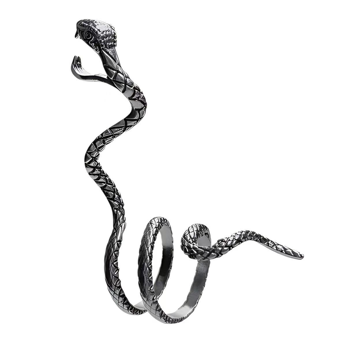 Smoke King Black Snake Finger Cigarette Holder Ring | Adjustable Vintage Blunt Holder | Hands-Free Metal Smoking Ring | Fits 8mm Cigarettes | Gift for Smokers