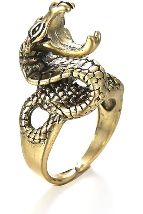 Smoke King Brown Snake Finger Cigarette Holder Ring | Adjustable Vintage Blunt Holder | Hands-Free Metal Smoking Ring | Fits 8mm Cigarettes | Gift for Smokers