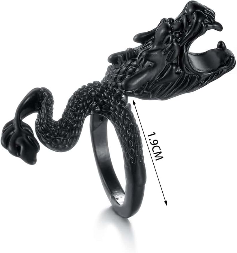 Smoke King Black Dragon Cigarette Holder Ring | Retro Adjustable Finger Clip | Hands-Free Smoking Accessory for Men | Stylish Gift