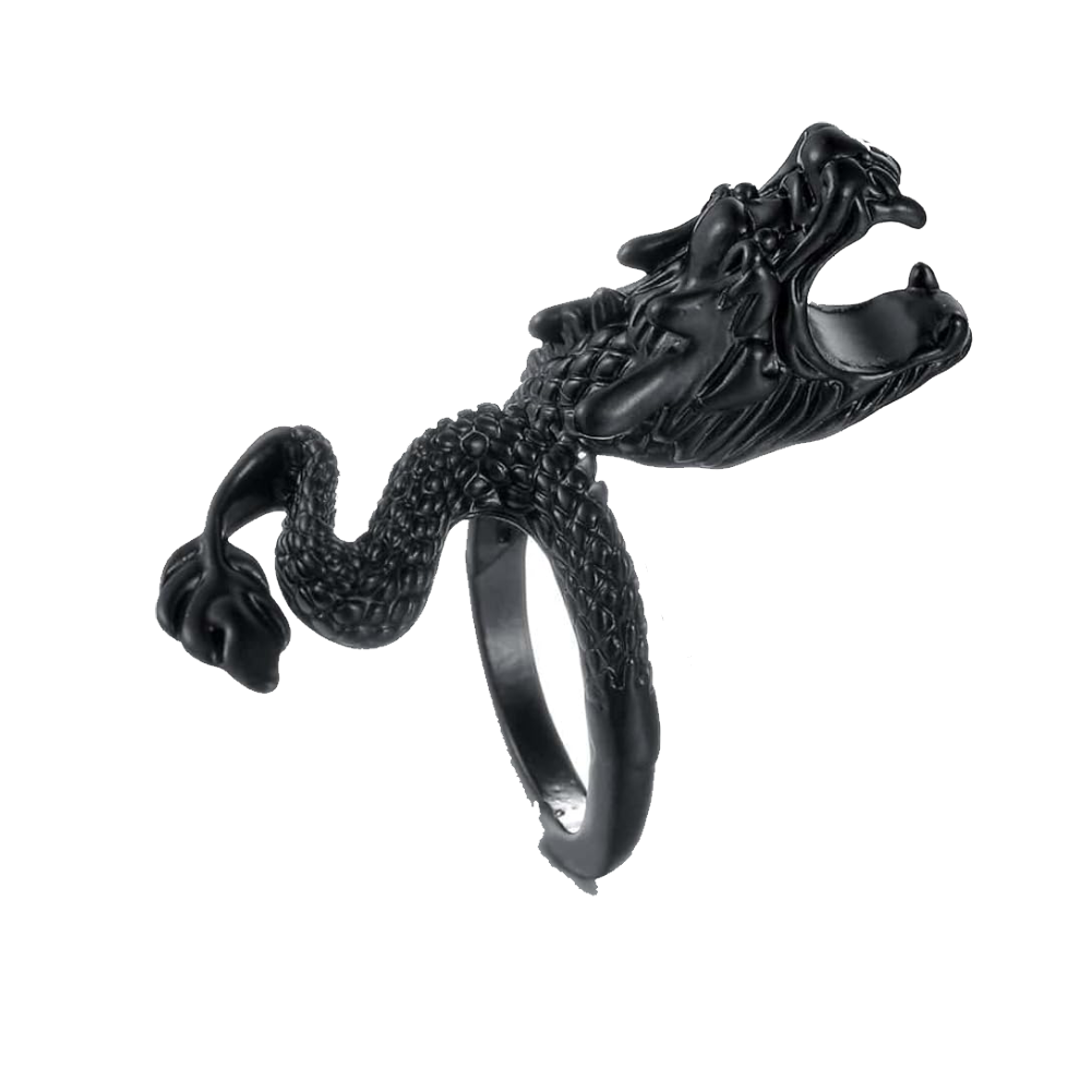 Smoke King Black Dragon Cigarette Holder Ring | Retro Adjustable Finger Clip | Hands-Free Smoking Accessory for Men | Stylish Gift