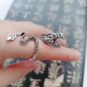 Smoke King Silver Dragon Cigarette Holder Ring | Retro Adjustable Finger Clip | Hands-Free Smoking Accessory for Men | Stylish Gift