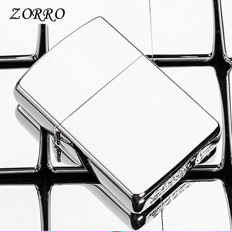 Smoke King Chrome Plated Metal Cigarette Lighter | Zorro Windproof Refillable Kerosene Oil Lighter | Luxury Gift for Men & Women (Fuel Not Included)