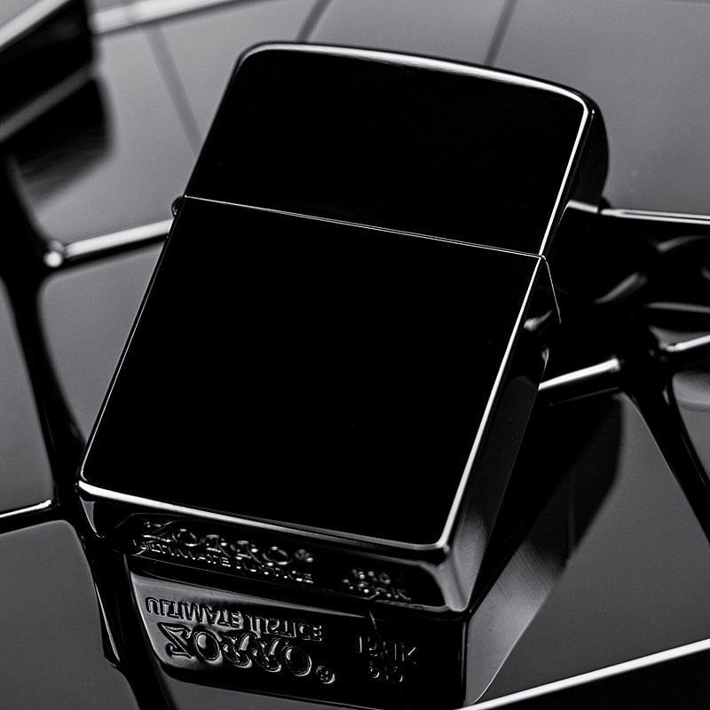 Smoke King Black Metal Cigarette Lighter | Chrome-Plated Windproof Kerosene Refillable Pocket Lighter (Zorro) | Luxury Gift for Men & Women (Fuel Not Included)
