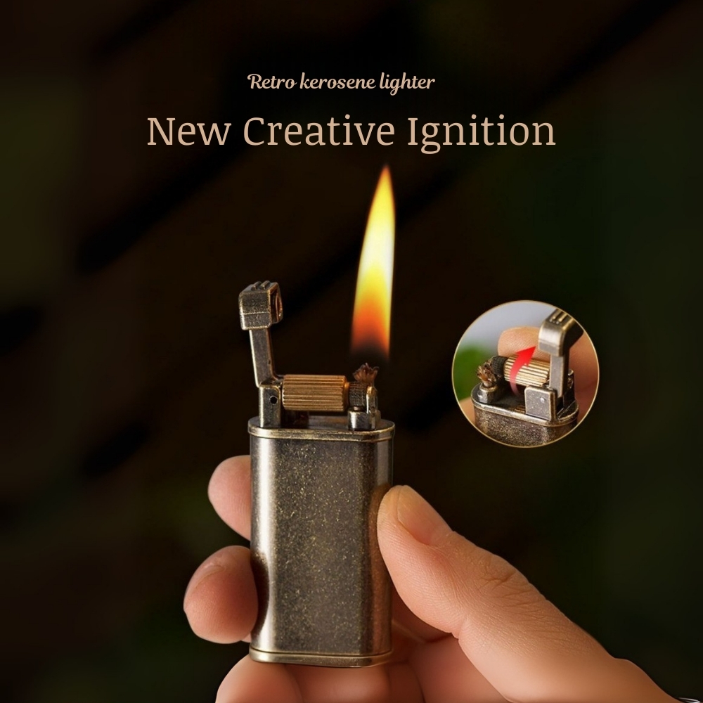 Smoke King Vintage Antique Style Lighter Pocket Lighter  (vintage-gold)