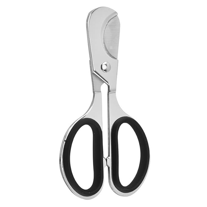 Smoke King Stainless Steel Scissors Style Cigar Cutter – Double Blade Cutter with Anti-Slip Rubber Grip, Portable Size for Precise Cigar Cutting – Gift for Men & Smokers