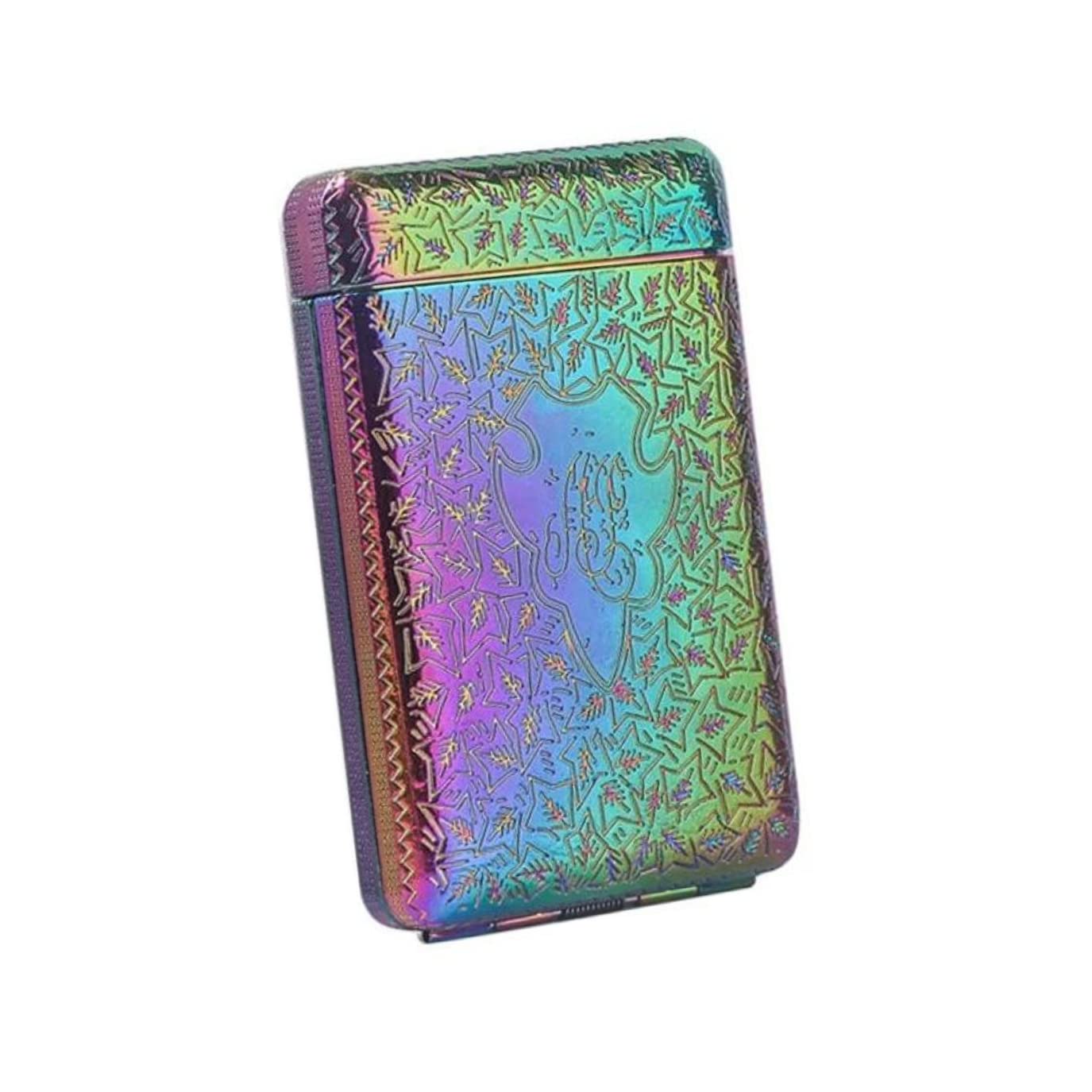 Smoke King Cigarette Case Retro Metal Portable 16 Cigarette Box  (Multi Color)